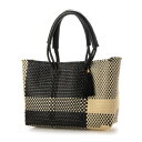 ヒマワリ HIMAWARI 編み込みBAG (BLACK/CREAM)