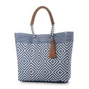 ヒマワリ HIMAWARI 編み込みBAG (NAVY/WHITE)