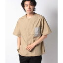 コーエン Tシャツ メンズ コーエン coen 【SMITH’S】ノーカラーシャツ （BEIGE）