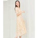 ドレスプラス DRESS+ ドレス ワンピース レース 披露宴 結婚式 フォーマルパーティードレス (ベージュ)