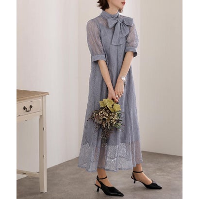 プールヴー PourVous バックパーティードレス大きいサイズミモレ丈&七分袖結婚式フォーマル ワンピース 20代 30代 40代 (ブルーグレー) プールヴー PourVous バックパーティードレス大きいサイズミモレ丈&七分袖結婚式フォーマル ワンピース 20代 30代 40代 (ブルーグレー)