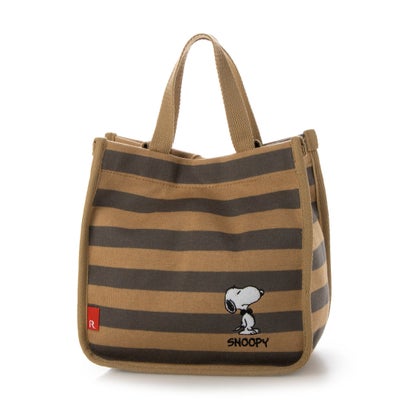 ルートート ROOTOTE スヌーピー SNOOPY ショルダー付 小さめ トートバッグ IP スクエア ボーダー Peanuts7P 8260 （ベージュ）