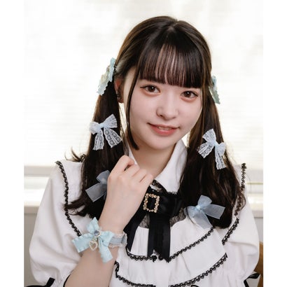 ロジータ ROJITA フリルリボンハートビジュブレスレット (ブルー)