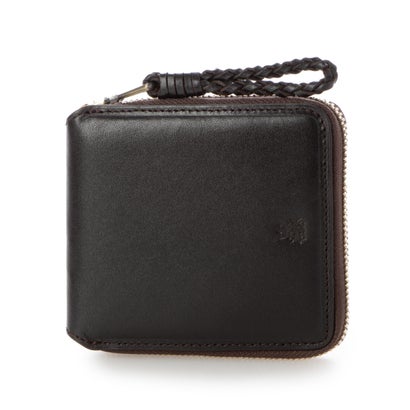 ピー・アイ・ディー P.i.d 撥水レザー ラウンド2つ折り財布 （チョコ）