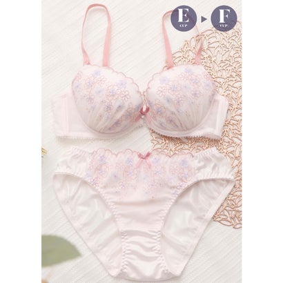 パリーゼ Palissee 【EFカップ】ふんわりフラワーレース 3/4カップブラ&ショーツ【返品不可商品】 (ピンク)