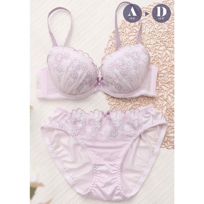 パリーゼ Palissee ふんわりフラワーレース 3/4カップブラ&ショーツ【返品不可商品】 (パープル)