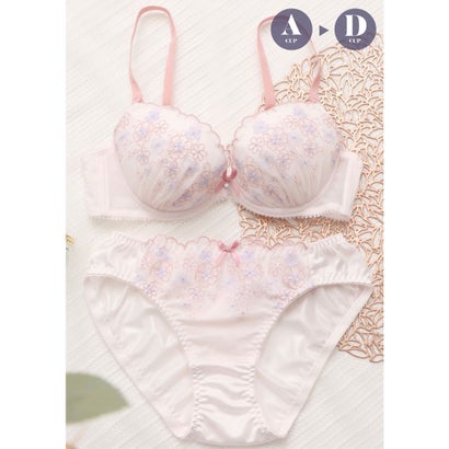 パリーゼ Palissee ふんわりフラワーレース 3/4カップブラ&ショーツ【返品不可商品】 (ピンク)