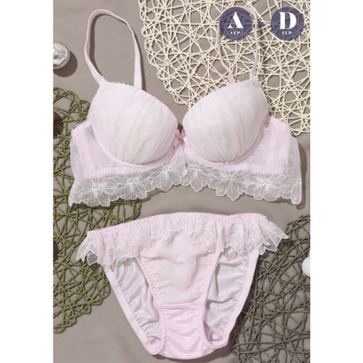 パリーゼ Palissee Flare Veil Garden 3/4カップブラ&ショーツ【返品不可商品】 (ピンク)