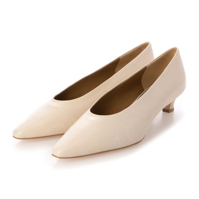 スリムスクエアトゥローヒールパンプス