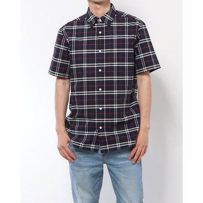 バーバリー バーバリー BURBERRY GEORGE CHECK STRETCH SHORT SLEEVE SHIRTS （NAVY）