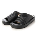 【本革 / 日本製】 バークレー BARCLAY 厚底プラットフォーム ミュールサンダル (BLK)