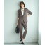 ルイルエブティック RUIRUE BOUTIQUE 無地スタイルアップジャケット&足長パンツ洗える2点セットアップ..