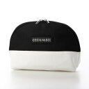 セシルマクビー CECIL McBEE STYLISH POUCH SERIES ラウンドポーチ (ブラック/ホワイト)