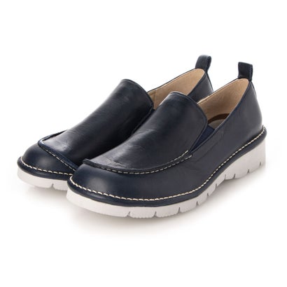ミラスポーツ Milla sports 柔らかレザー フラットソール カジュアルスリッポン （ネイビー）
