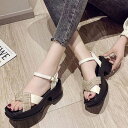 厚底サンダル クロスストラップ 韓国春夏