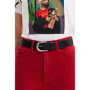 デシグアル Desigual イレギュラーバックル ベルト (グレー/ブラック)