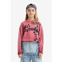 デシグアル Desigual パワーパフ ガールズ Tシャツ (ピンク/レッド)