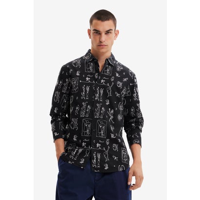 デシグアル Desigual メンズ 長袖シャツ (グレー/ブラック)