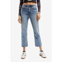 デシグアル Desigual クロップド ストレートジーンズ (ブルー)