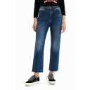 デシグアル Desigual クロップド ストレートジーンズ (ブルー)