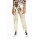 デシグアル Desigual メタリック スローチパンツ (イエロー)