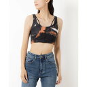 デシグアル Desigual デジタルプリント スポーツトップ (グレー/ブラック)