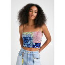 デシグアル Desigual Tシャツノースリーブ AUREM (グレー/ブラック)
