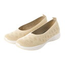 エンジェルフィット Angel FiT レディース フライニットパンプス コンフォートシューズ フラットシューズ ローヒール af_22538 (ベージュ)