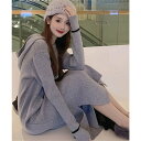ガーリードール Girly Doll ニットフーディーロングワンピース (グレー)