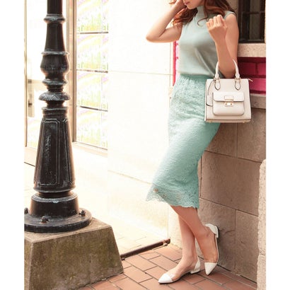 ジュリアブティック JULIA BOUTIQUE ロング丈・総レースタイトスカート/510566L (Mint)