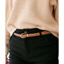 ジュリアブティック JULIA BOUTIQUE フェイクレザーゴールドバックル細ベルト/550041 (Camel)