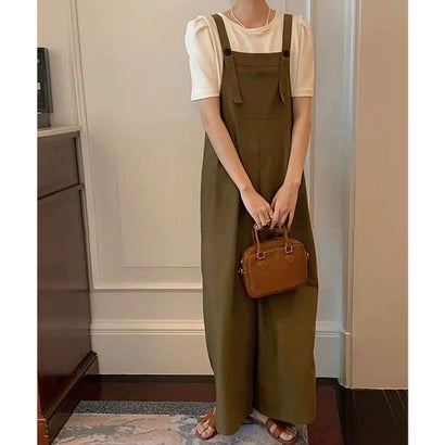 ガーリードール Girly Doll ドレープカジュアルオーバーオール (カーキ)