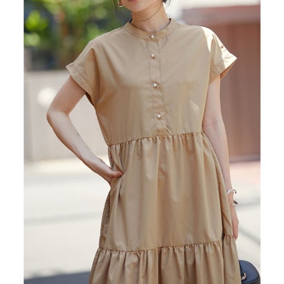 ビス VIS パール釦ティアードワンピース （ベージュ（27））