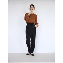 ラナン RANAN 美脚カットジョーゼットテーパードパンツ (ブラック68)