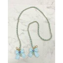 ロジータ ROJITA フリルリボン付マルチチェーンストラップ (ブルー)