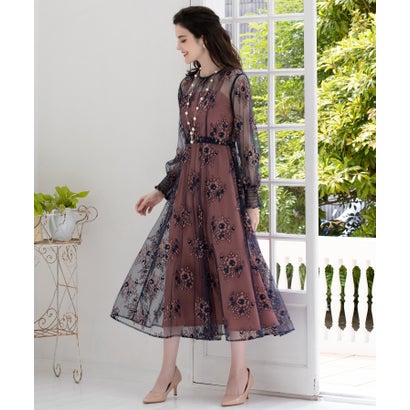 ドレスプラス DRESS+ ワンピース ドレス アウター セット Aライン 重ね着 レース パーティードレス （..