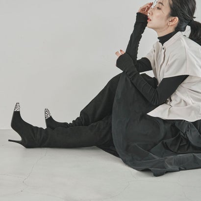 セヴン トゥエルヴ サーティ SEVEN TWELVE THIRTY ヘアリーアクセントニーハイブーツ （ブラックヌバック）