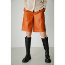FAUX LEATHER HALF PANTS CAM