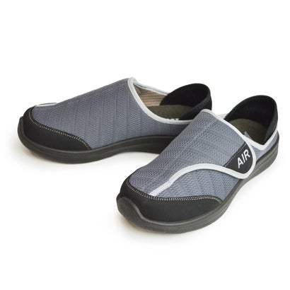 エアー AIR コンフォートシューズ メンズ 2WAY ベルクロ スリッポン スニーカー （グレー）