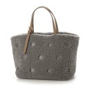 カシュカシュ cache cache ドット刺繍ボアミニトートバッグ (GRY)