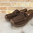 トミエコ Tomieco 本革ベロア素材 フリンジ付きのモカシンカジュアル (D/BROWN)