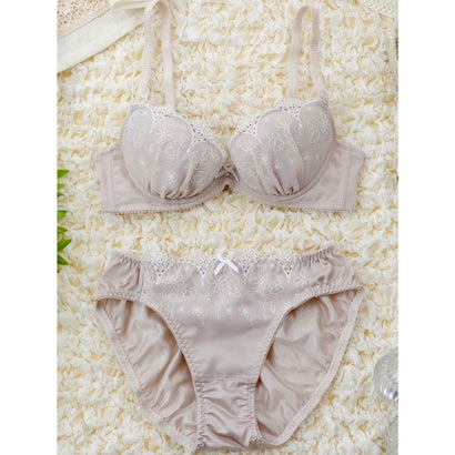 パリーゼ Palissee ボーラーシフォンフラワー 3/4カップブラ&ショーツ【返品不可商品】 (ベージュ)