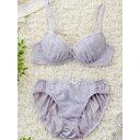 パリーゼ Palissee 【EFカップ】ボーラーシフォンフラワー 3/4カップブラ&ショーツ【返品不可商品】 (パープル)