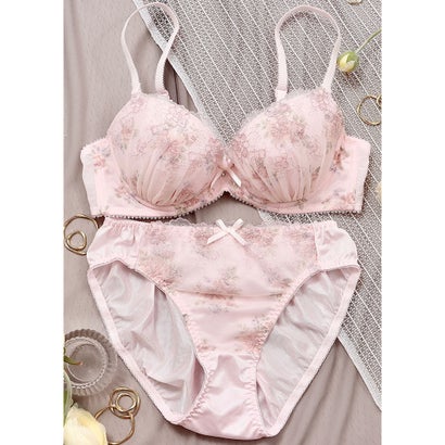 パリーゼ Palissee 【EFカップ】アンティークローズプリント 3/4カップブラ＆ショーツ【返品不可商品】 （ピンク）
