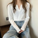 ニットトップス 薄手 長袖 重ね着(4)
