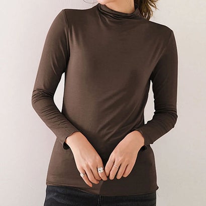 アミュレット Amulet ハイネックカットソー レディース 長袖 無地 薄手 シンプル 柔らか 着回し （コー..