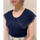 フィント 服 レディース 【an another angelus】ビッグカラーケーブルカットトップス【洗える】 (フィント F i.n.t)（NAVY）