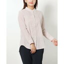 デビュー DEBUTTO シャーリングピンタックブラウス (ベージュ)
