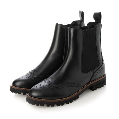 アルファキュービック ALPHA CUBIC Balancoire 本革 撥水 ウィングチップサイドゴアブーツ (ブラック)