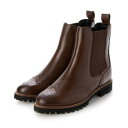 アルファキュービック ALPHA CUBIC Balancoire 本革 撥水 ウィングチップサイドゴアブーツ (ダークブラウン)